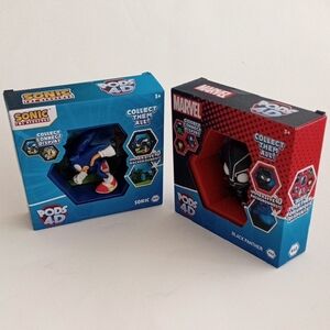 Sonic The Hedgehog and Marvel Black Panther 4D Pods Set - Bundle